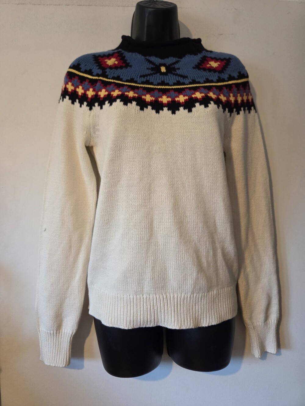 Chaps Cream Fair Isle Yoke Sweater